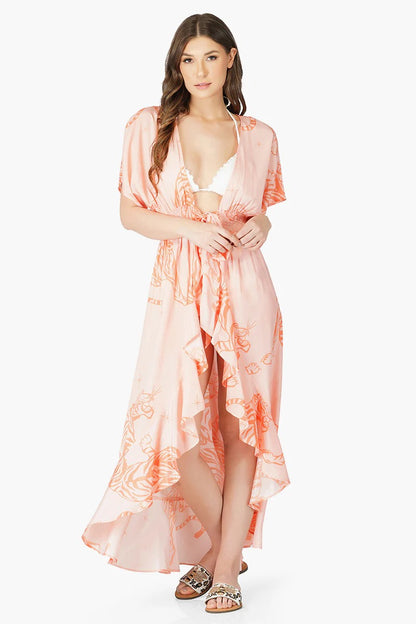 Set of 6 Apricot Wash Tiger Cover UP (S,M,L)