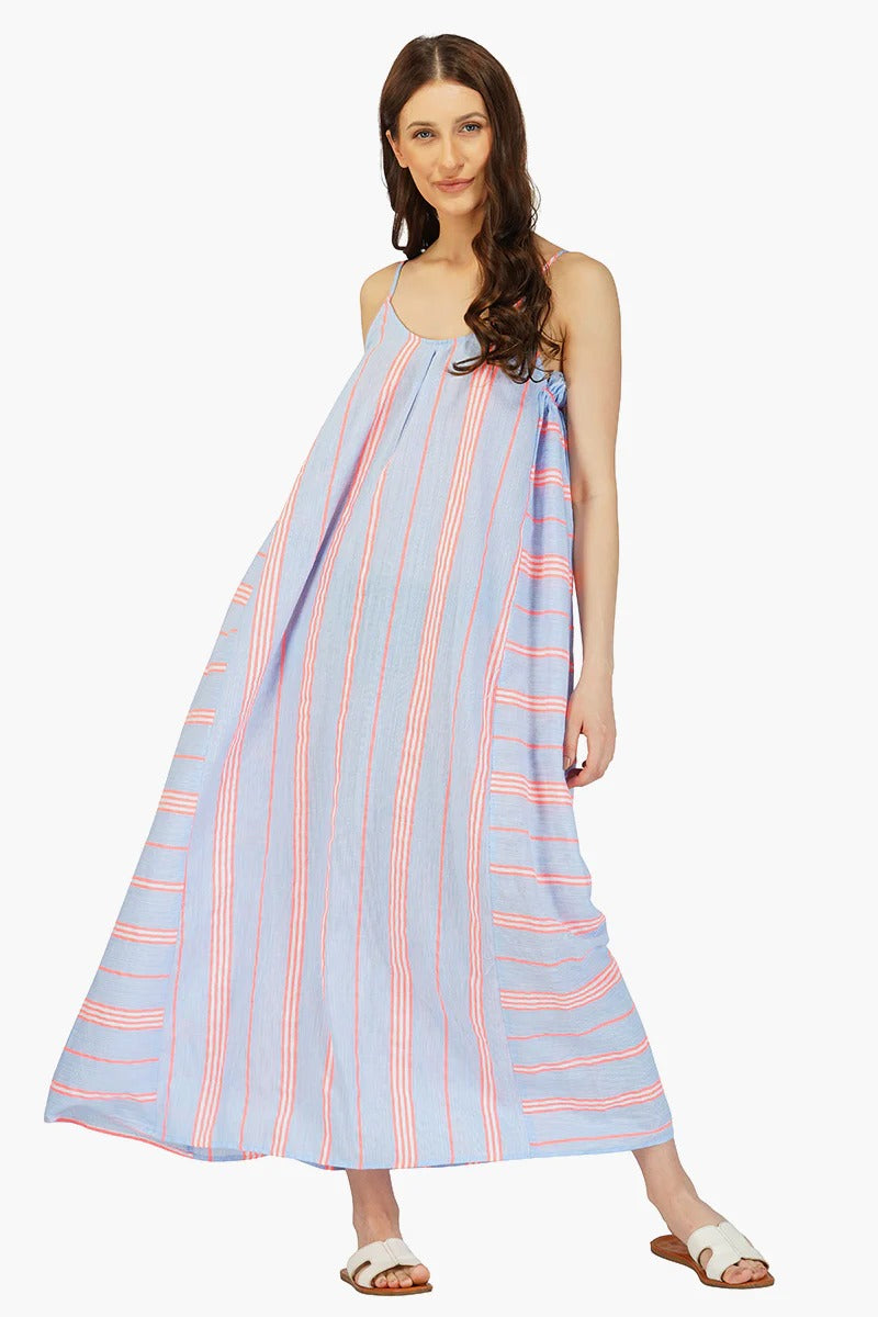 Set of 6 Ether Cotton Striped Maxi Dress (S,M,L)