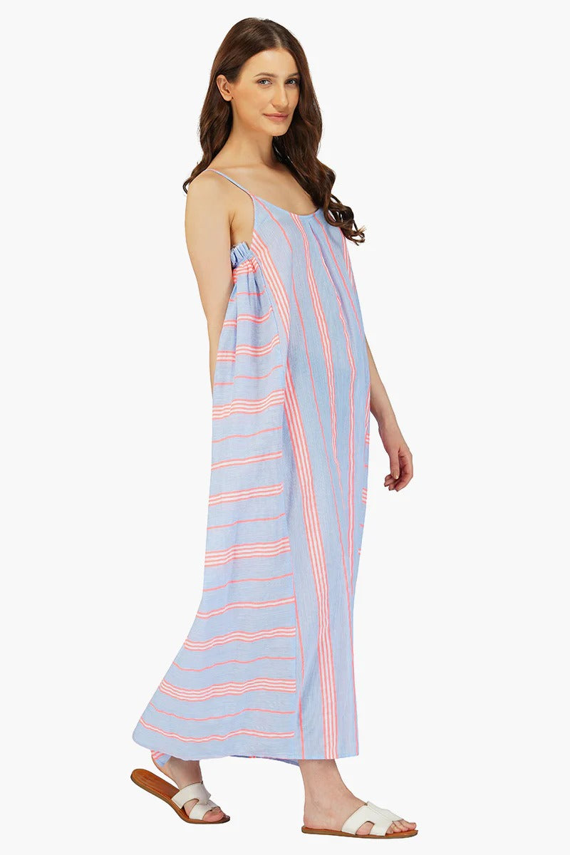 Set of 6 Ether Cotton Striped Maxi Dress (S,M,L)