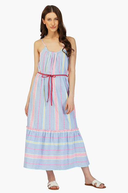 Set of 6 Rainbow Cotton Striped Maxi Dress (S,M,L)