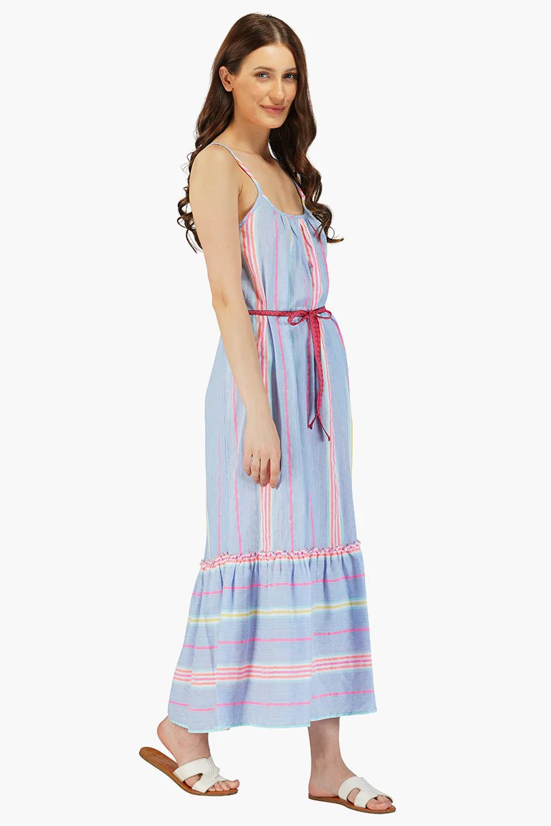 Set of 6 Rainbow Cotton Striped Maxi Dress (S,M,L)