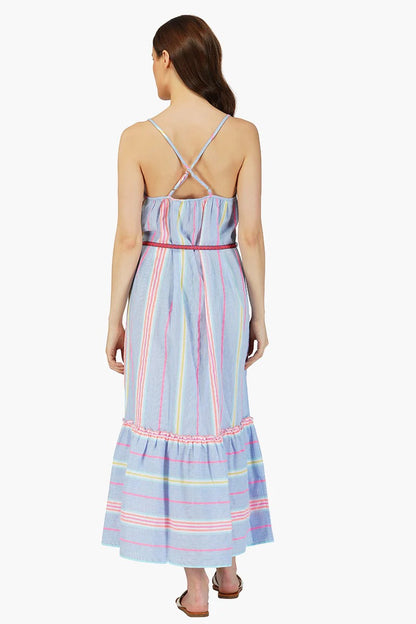 Set of 6 Rainbow Cotton Striped Maxi Dress (S,M,L)