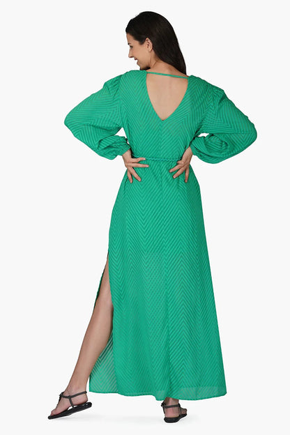 Set of 6 Emerald Chevron Maxi Dress (S,M,L)