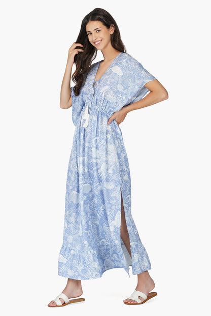 Blue Seashell Kaftan
