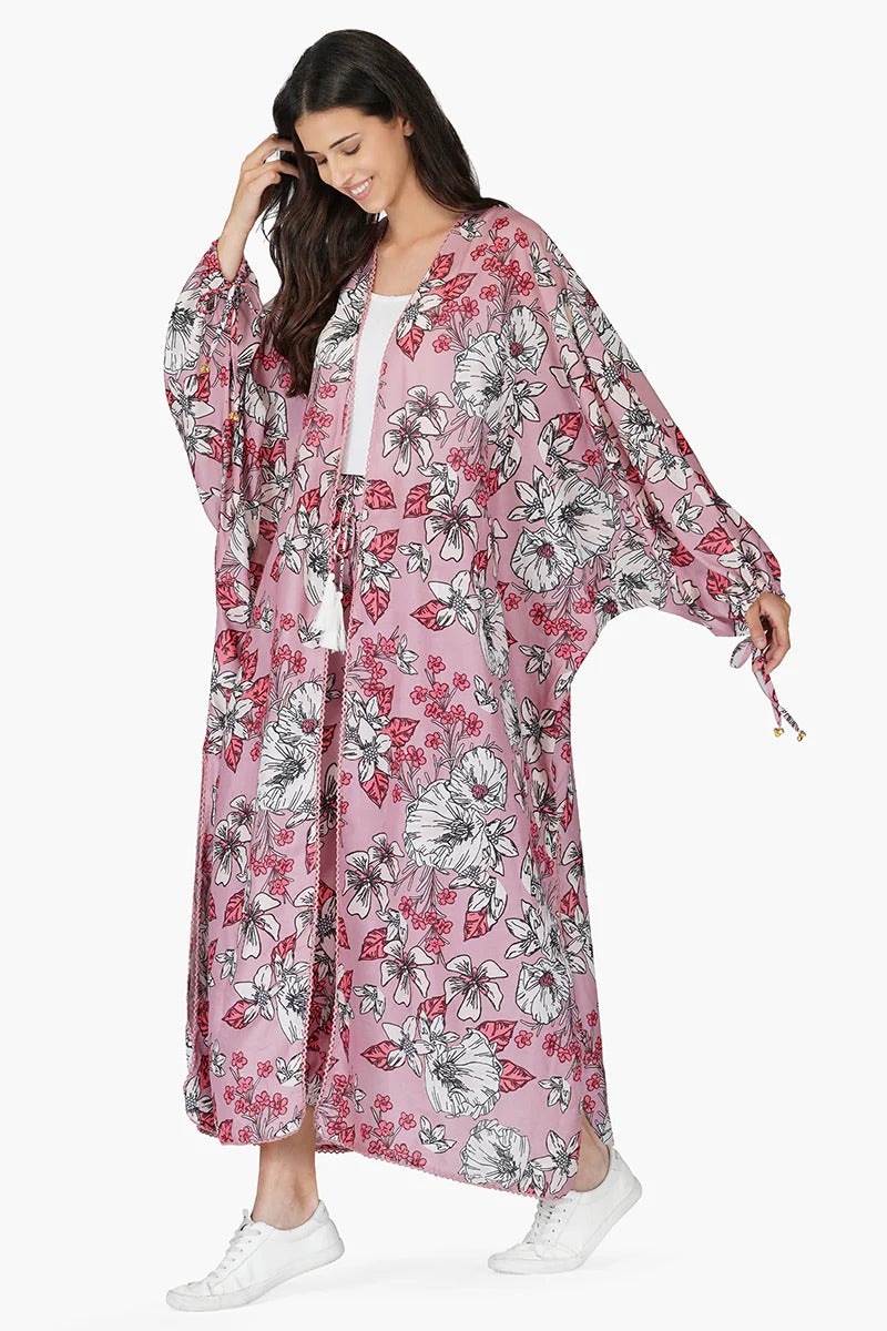 Set of 6 Marsala Floral Kimono (S,M,L)