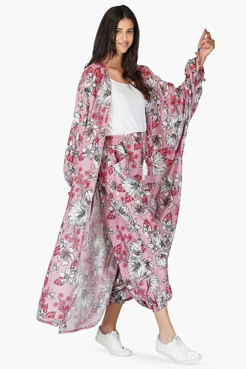 Set of 6 Marsala Floral Kimono (S,M,L)