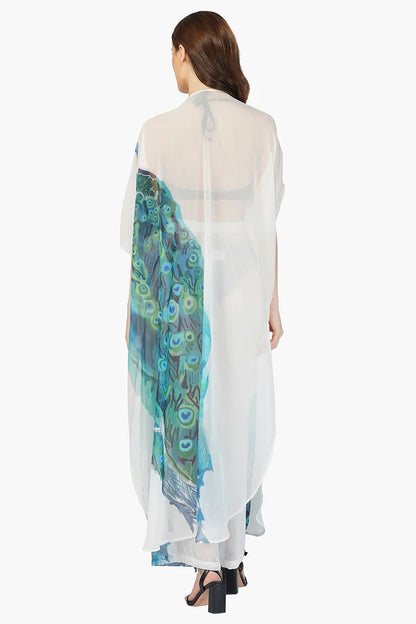 Set of 6 Peacock Chiffon Kimono Cover Up (S,M,L)