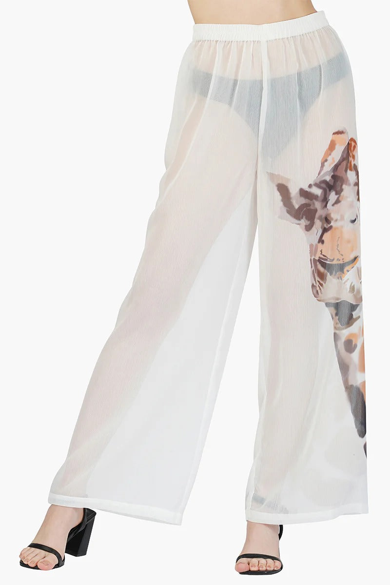 Set of 6 Giraffe Chiffon Pants (S,M,L)