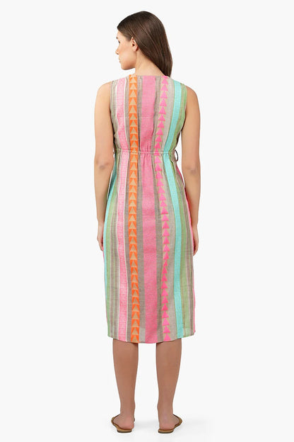 Set of 6 Dora Yarn Dyed Striped Midi Dress (S,M,L)