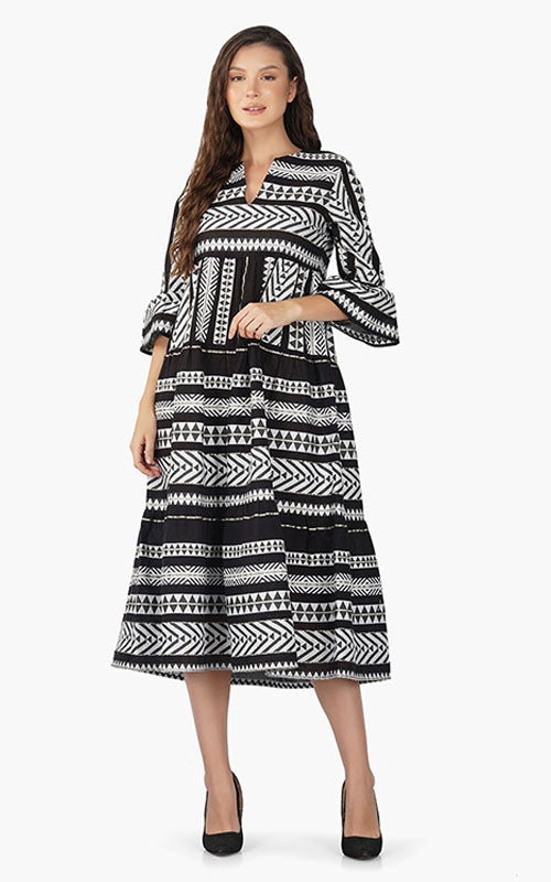 Set of 6 Lori Mexican Striped Maxi Dress (S,M,L)