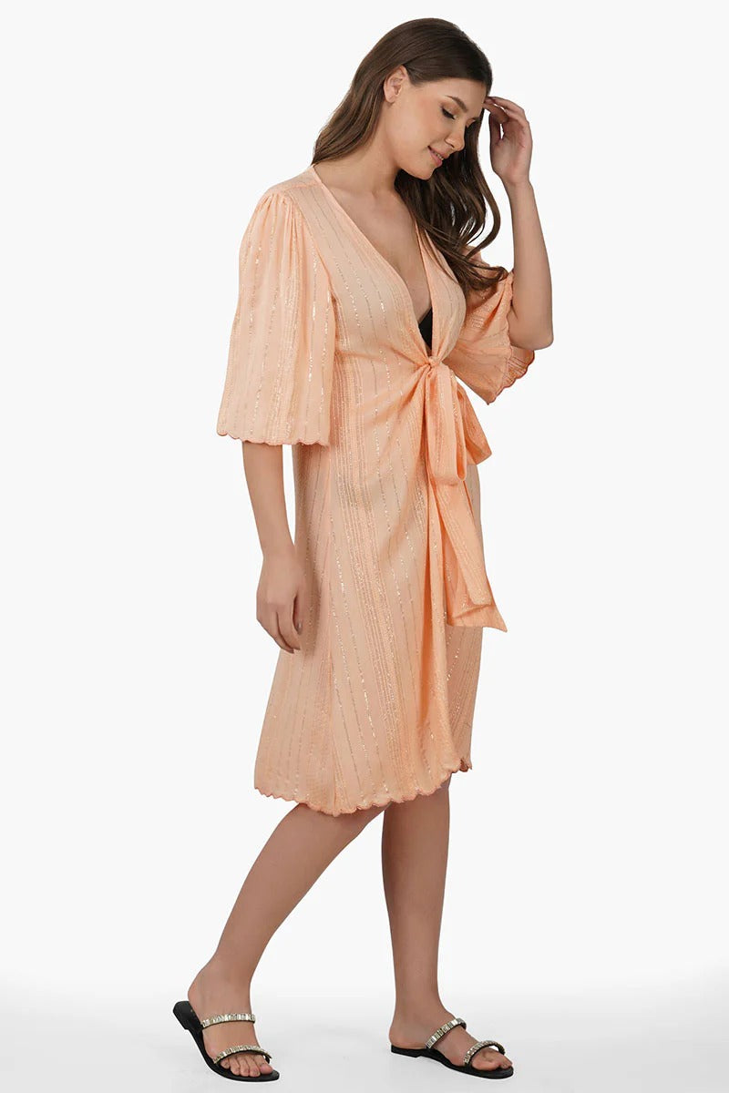 Set of 6 Sandy Viscose Lurex Striped Cover Up (S,M,L)