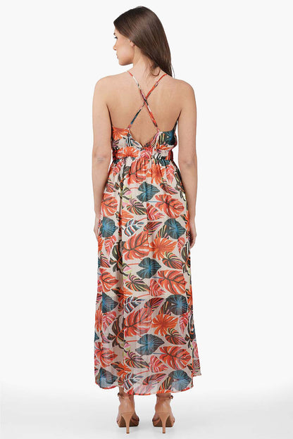 Set of 6 Alisha Leaf Printed Maxi Dress (S,M,L)