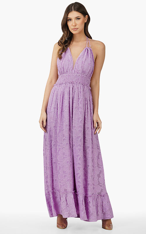 Set of 6 Fiona Floral Burnt Out Maxi Dress (S,M,L)