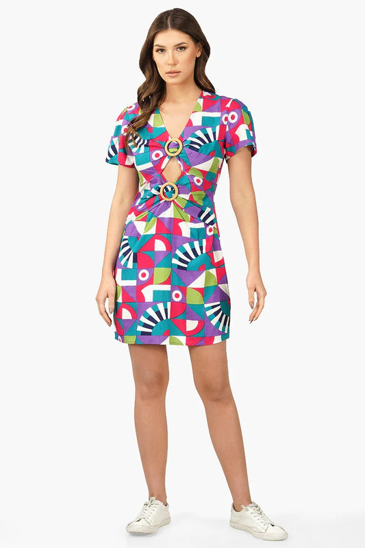 Set of 6 Geo Toucan Viscose Dress (S,M,L)