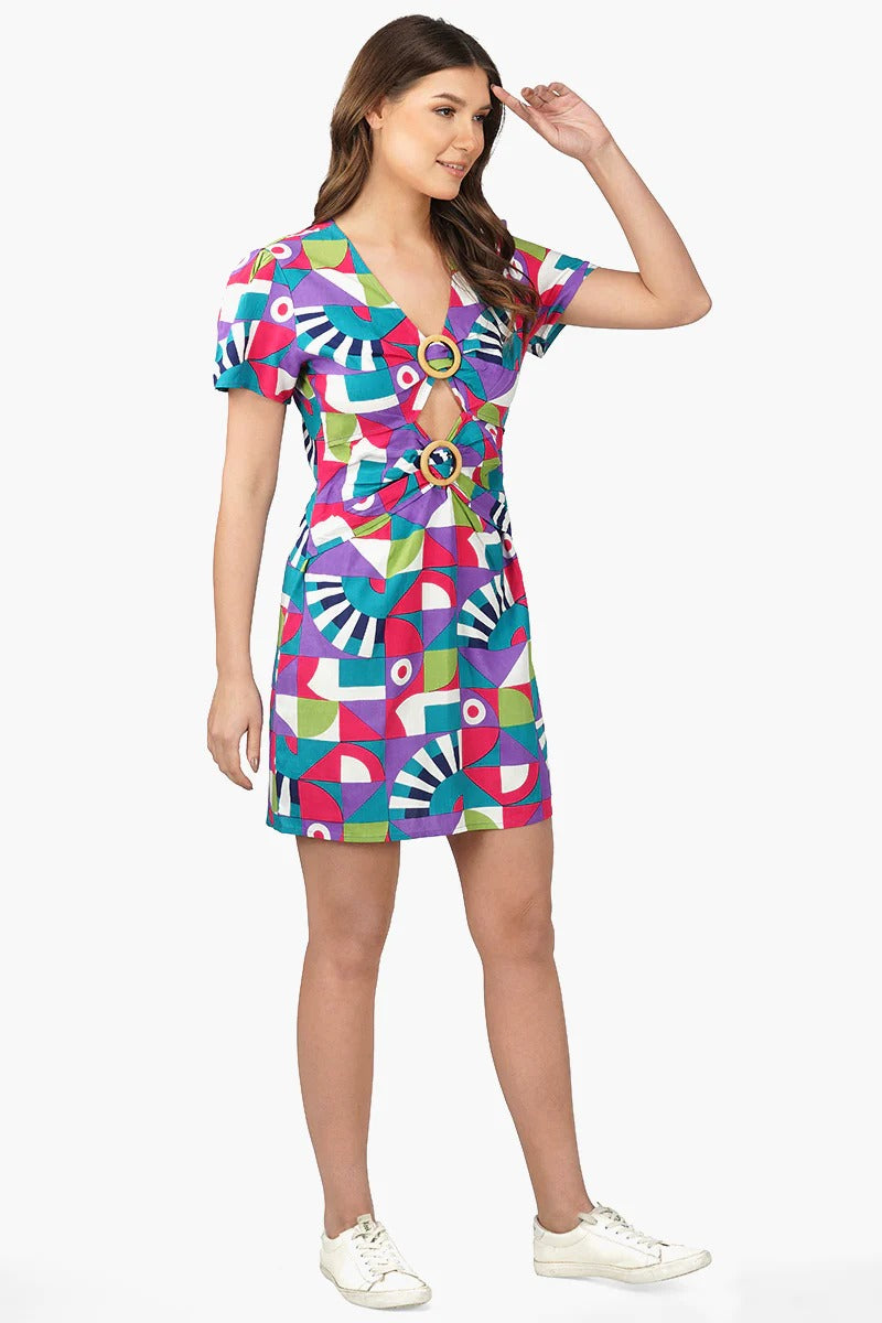 Set of 6 Geo Toucan Viscose Dress (S,M,L)