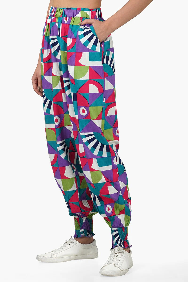 Set of 6 Geo Toucan Viscose Pants (S,M,L)