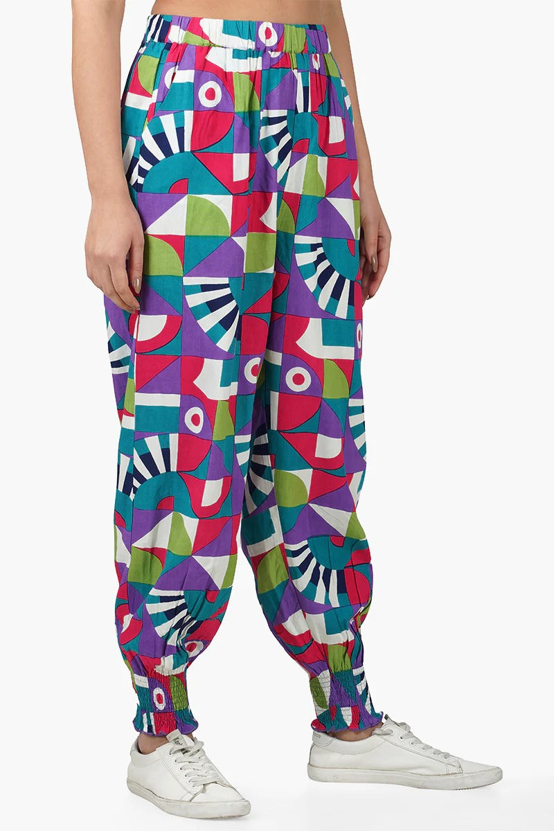 Set of 6 Geo Toucan Viscose Pants (S,M,L)