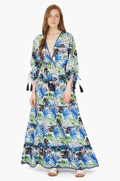 Set of 6 Eva Forest Printed Maxi Dress (S,M,L)