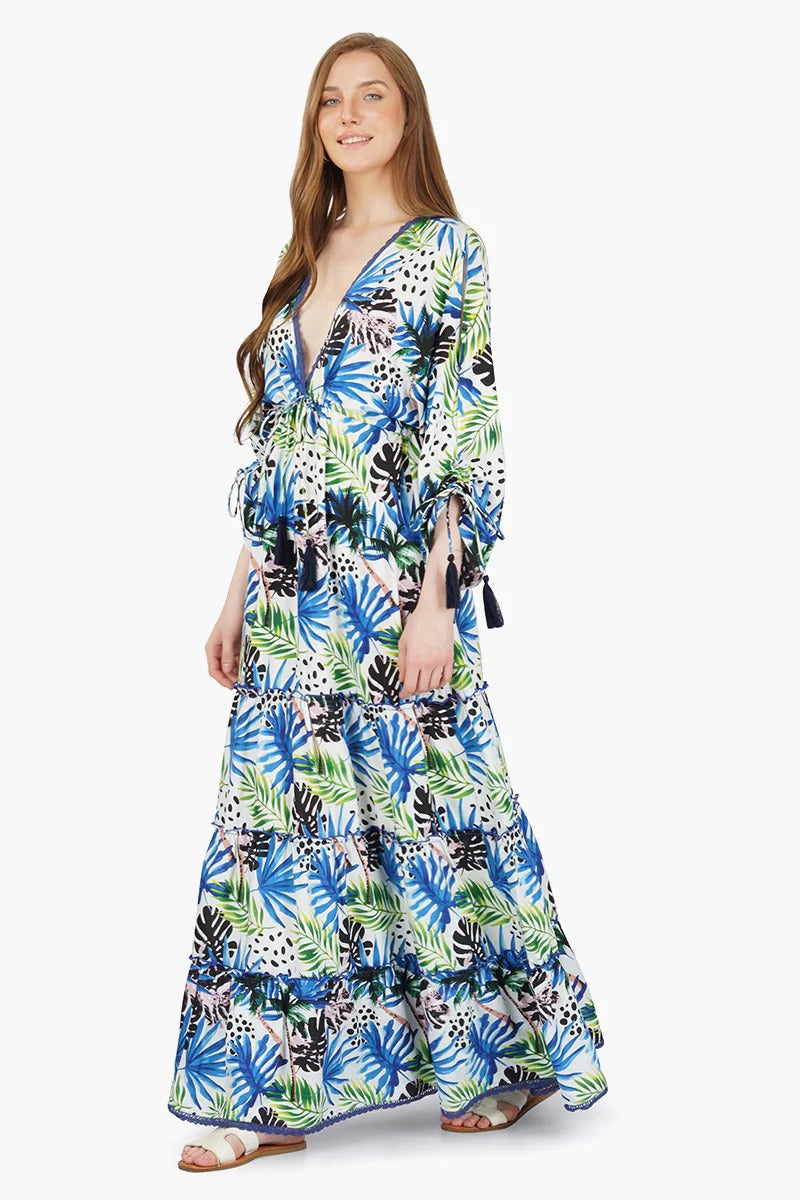 Set of 6 Eva Forest Printed Maxi Dress (S,M,L)