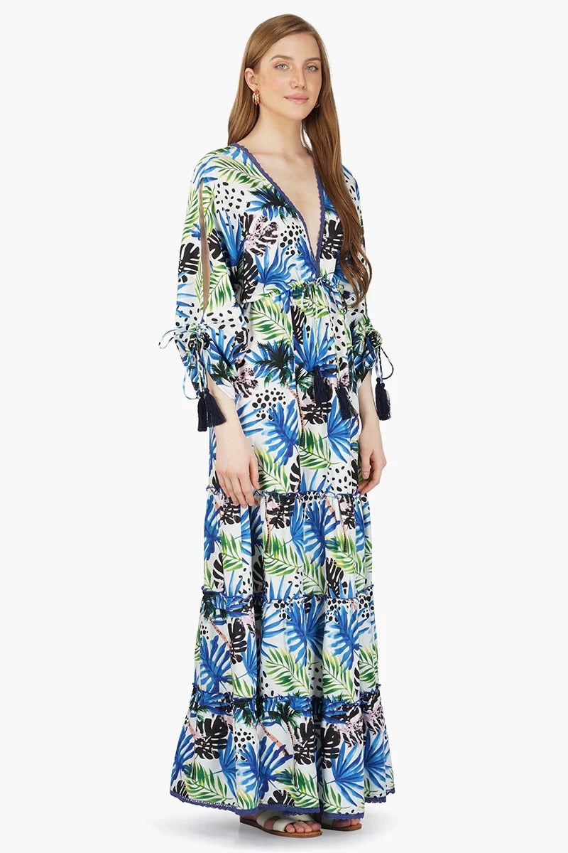 Set of 6 Eva Forest Printed Maxi Dress (S,M,L)