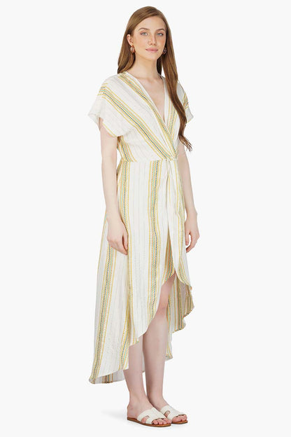 Set of 6 Roman Stripe Wrap Dress (S,M,L)