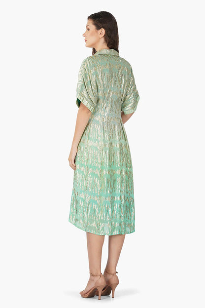 Set of 6 Cora Green Ombray Shirt Dress (S,M,L)