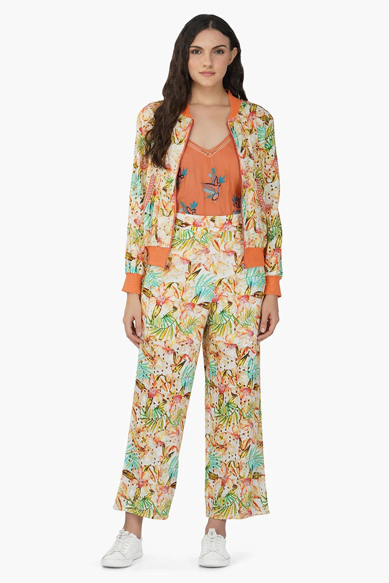 Set of 6 Tangerine Floral Bomber (S,M,L)