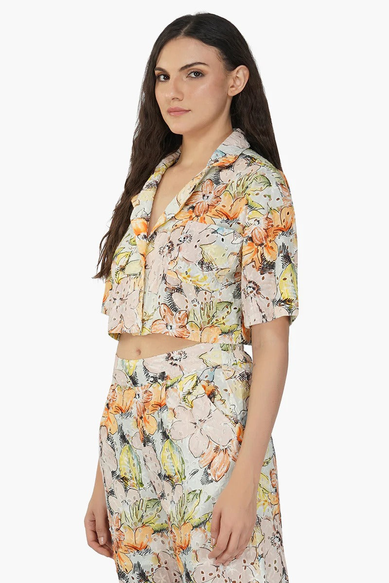 Set of 6 Sandro Printed Crop Shirt (S,M,L)