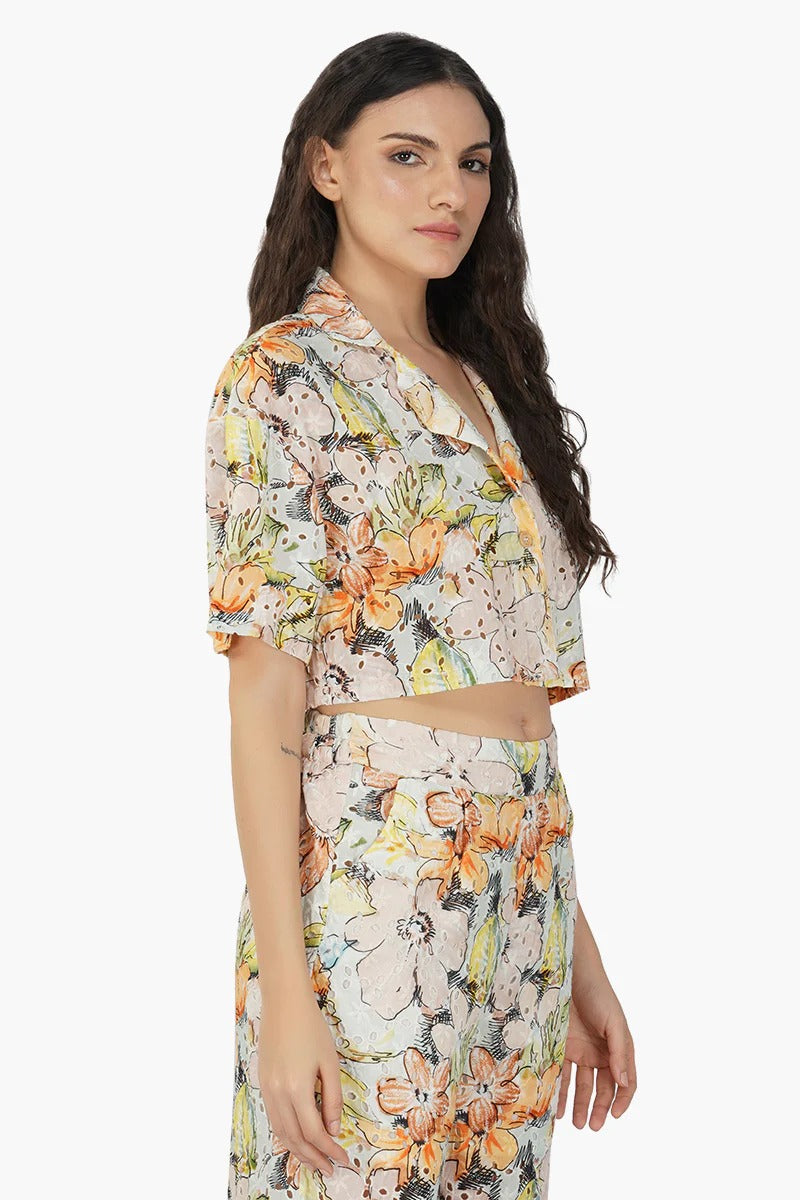 Set of 6 Sandro Printed Crop Shirt (S,M,L)