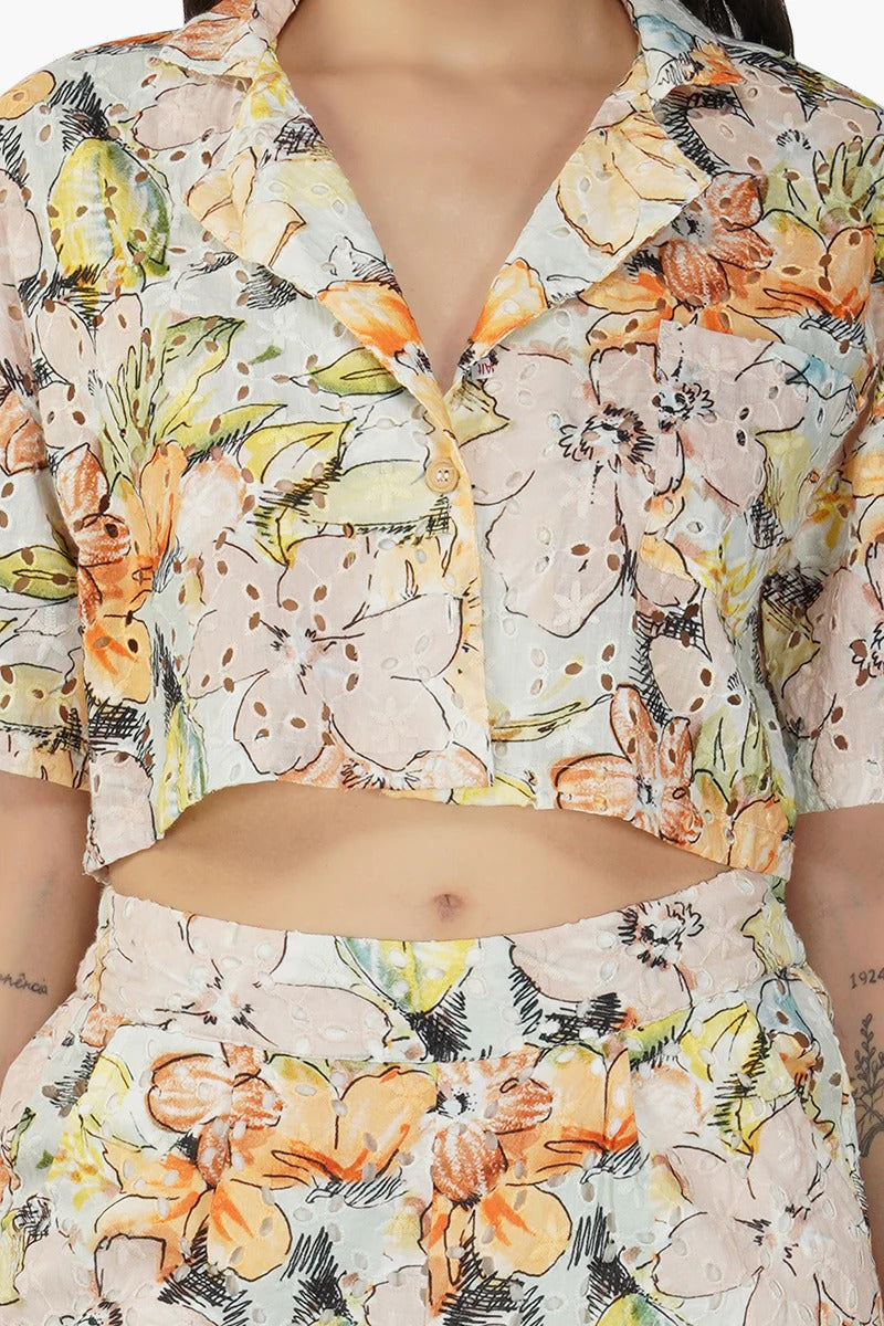 Set of 6 Sandro Printed Crop Shirt (S,M,L)