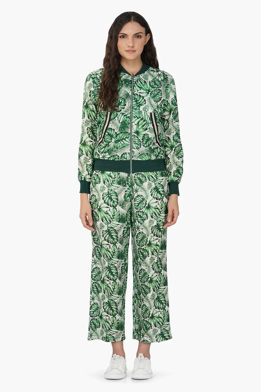 Set of 6 Green Palm Printed Bomber Jacket (S,M,L)