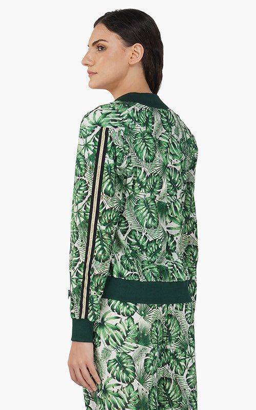 Set of 6 Green Palm Printed Bomber Jacket (S,M,L)
