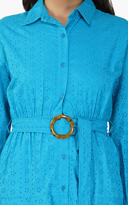 Set of 6 Maya Blue Drop Shoulder Dress (S,M,L)