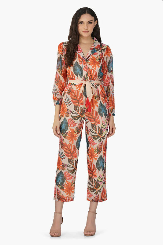 Set of 6 Alisha Leaf Printed Jumpsuit (S,M,L)