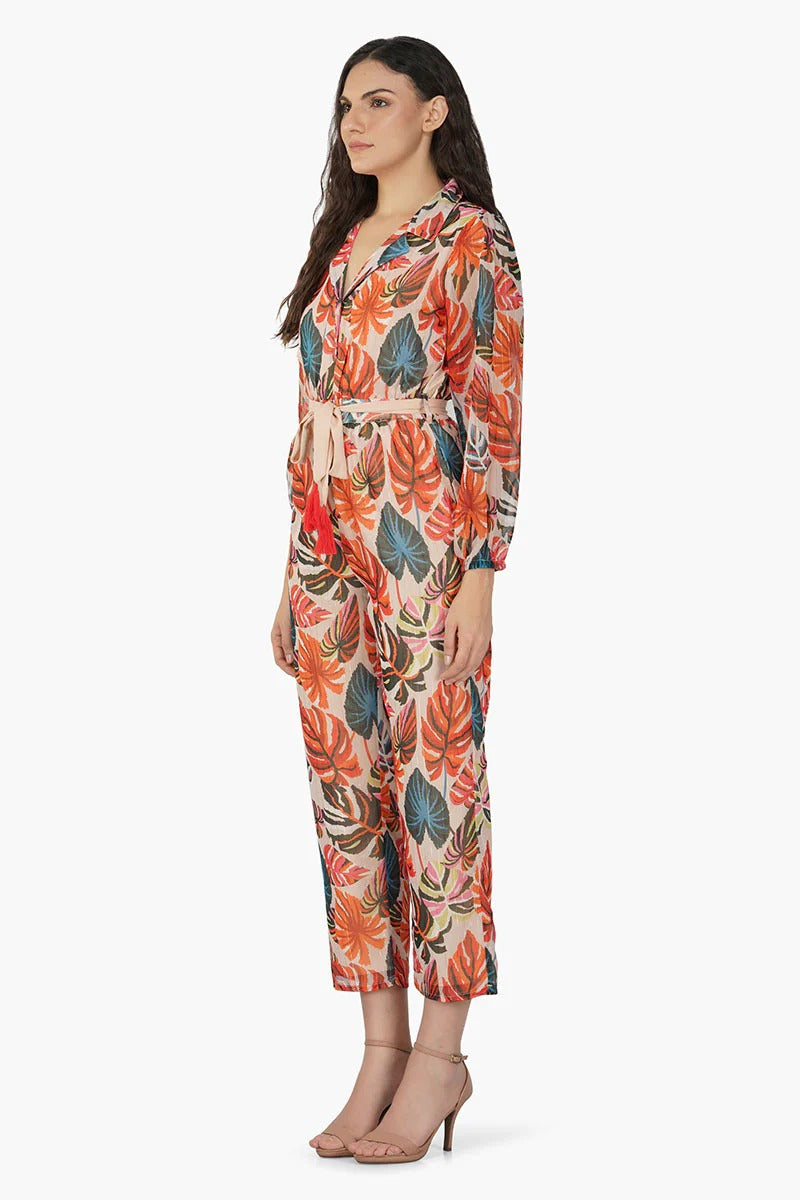 Set of 6 Alisha Leaf Printed Jumpsuit (S,M,L)