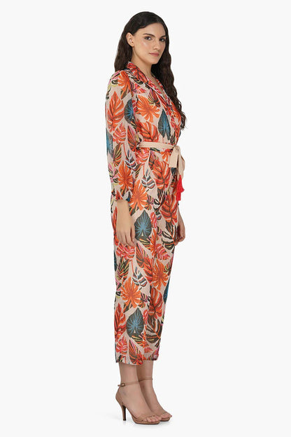 Set of 6 Alisha Leaf Printed Jumpsuit (S,M,L)