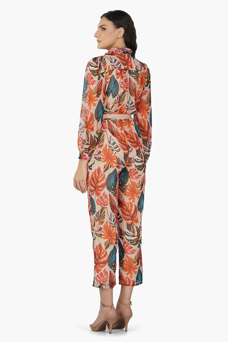 Set of 6 Alisha Leaf Printed Jumpsuit (S,M,L)