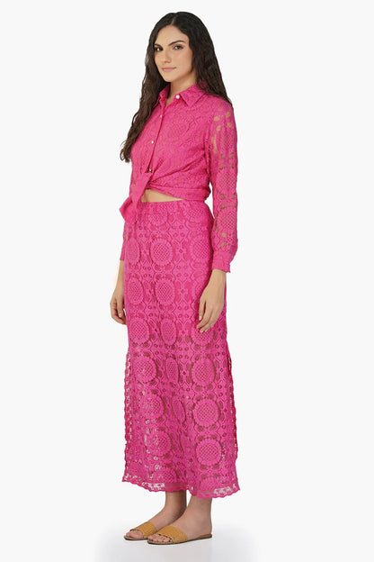 Set of 6 Brinda Mesh Crop Knot Shirt (S,M,L)
