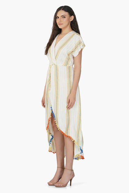 Set of 6 Roman Stripe Wrape Dress (S,M,L)