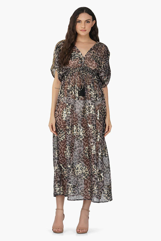 Set of 6 Black Panther Shiny Maxi Dress (S,M,L)