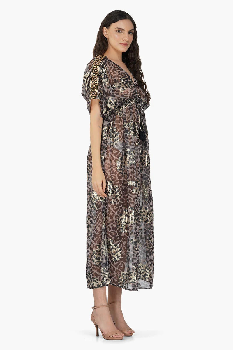 Set of 6 Black Panther Shiny Maxi Dress (S,M,L)