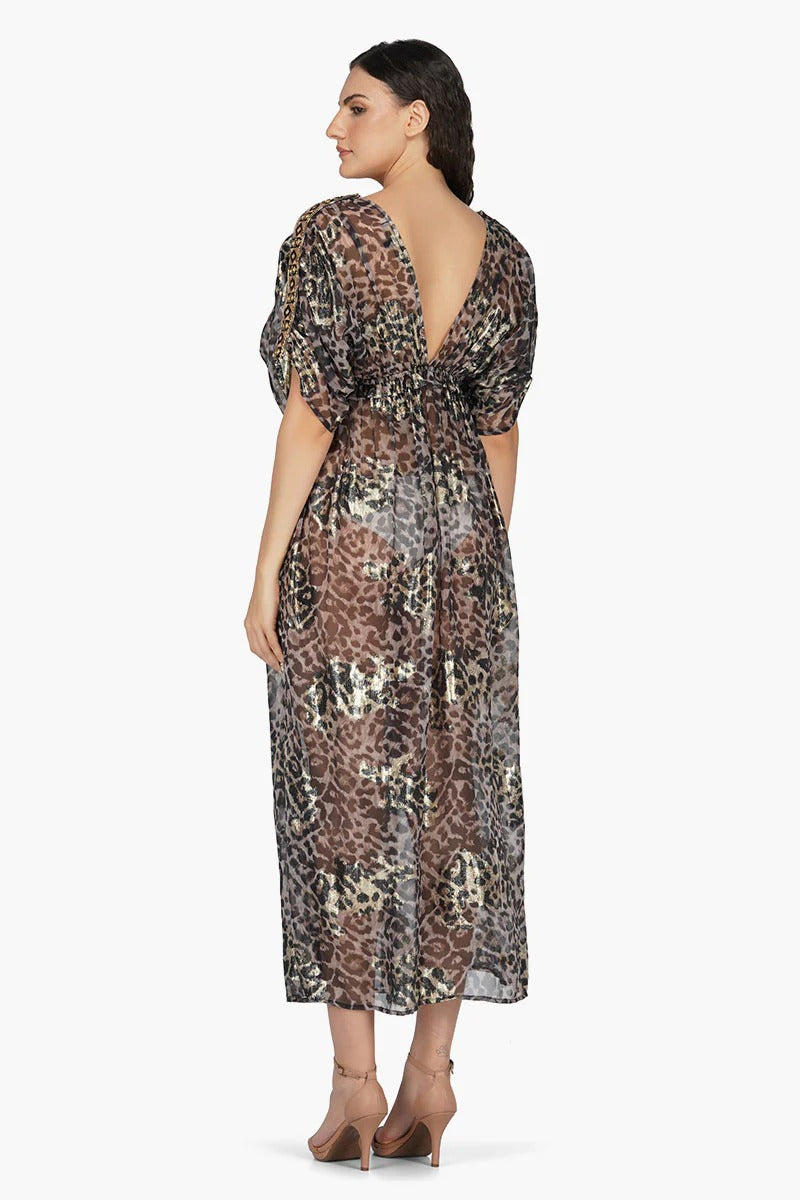 Set of 6 Black Panther Shiny Maxi Dress (S,M,L)