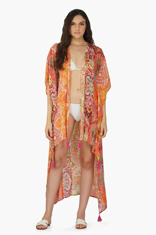 Set of 6 Multi Palm Paisley Stripe Cover Up (S,M,L)