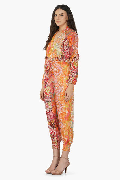 Set of 6 Multi Palm Paisley Jumpsuit (S,M,L)