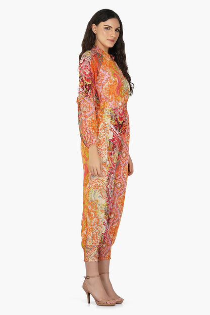 Set of 6 Multi Palm Paisley Jumpsuit (S,M,L)