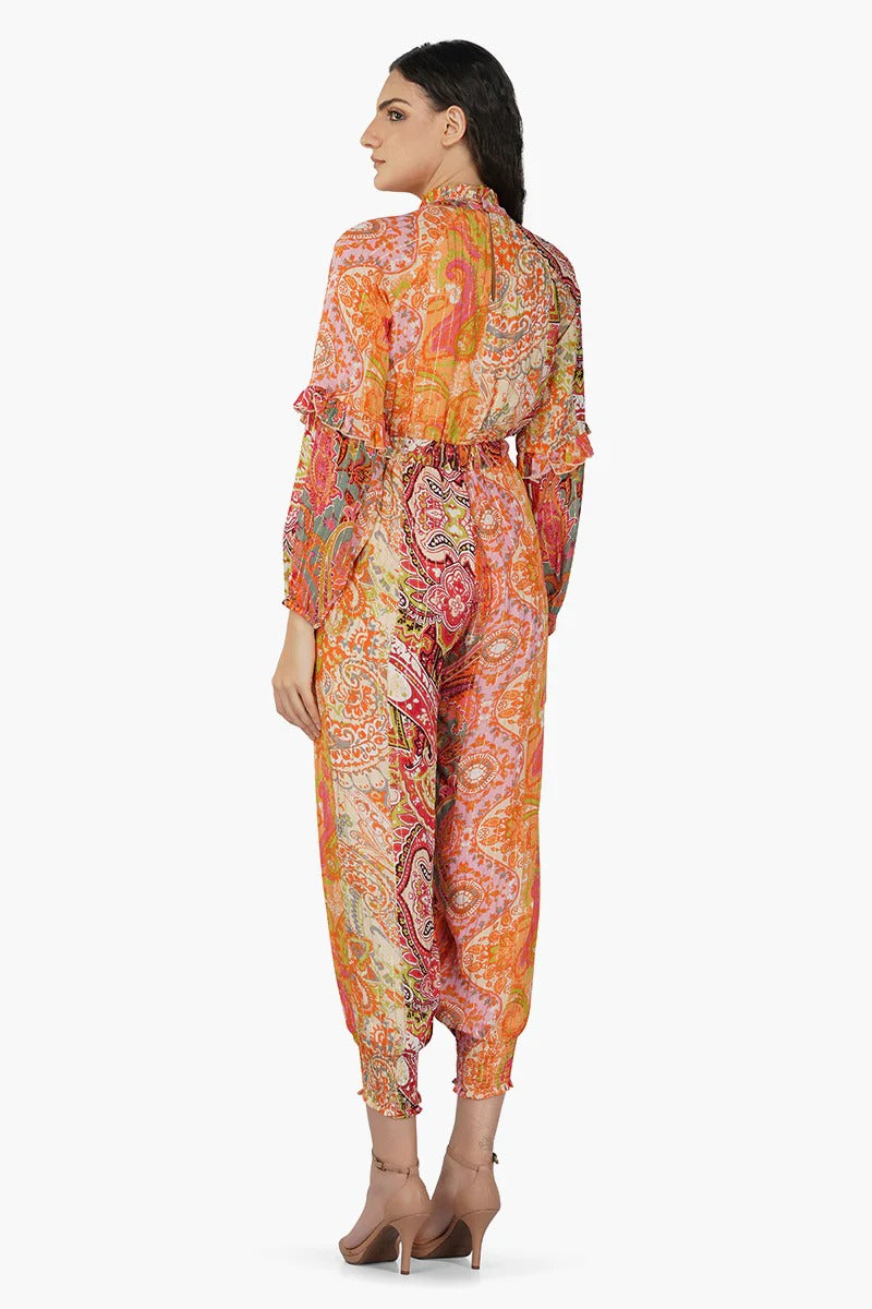 Set of 6 Multi Palm Paisley Jumpsuit (S,M,L)