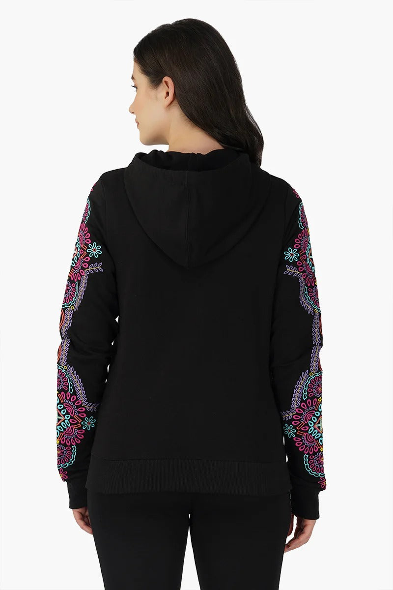 Set of 6 Black embroidered Long sleeve hooded jacket (S,M,L)