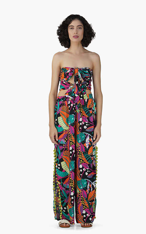 Set of 6 Brazil Color Leafs Crop Top (S,M,L)