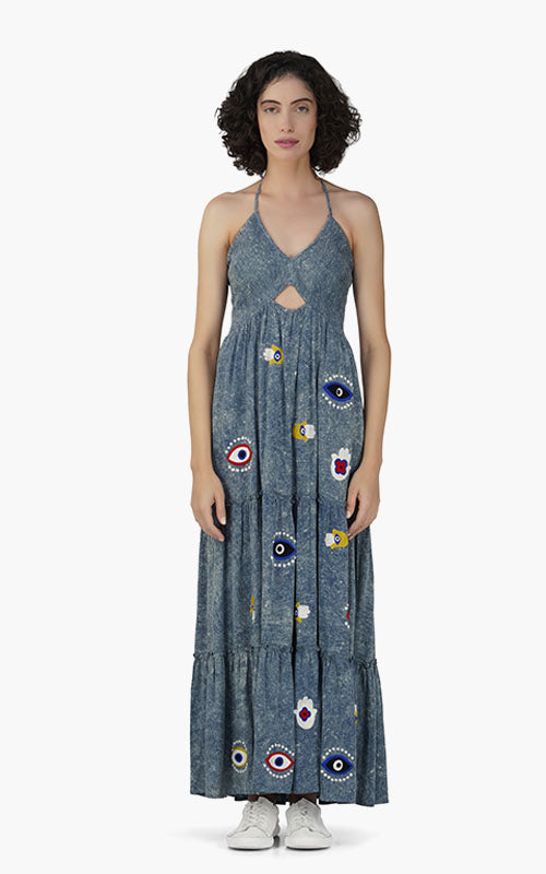 Set of 6 Evil Eye Maxi Dress (S,M,L)