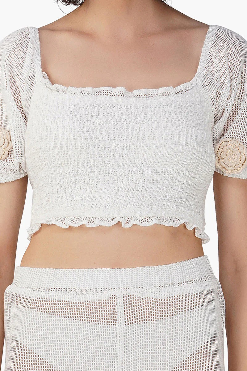 Set of 6 Blanca Sheer Smocked Top (S,M,L)